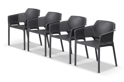 Bailey Outdoor Dining Chair Set in Charcoal / Set of 4_1