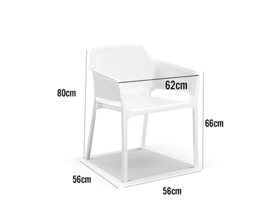 Adele Table & Bailey Chairs | Outdoor Dining Setting in White / 7pc 165cm_4
