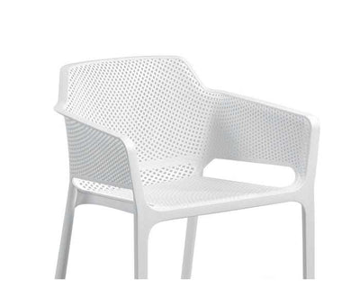 Domiziani Lava Stone Round Table & Bailey Chairs | Outdoor Dining Setting in White / Forma / 5pc 120cm_7