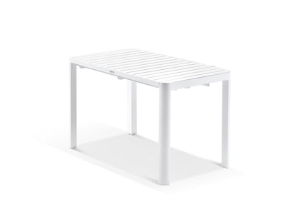 Balkoni Extension Outdoor Dining Table in White - close-up.