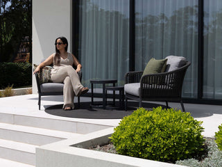 Bali 3pc Sofa Set | Outdoor Balcony Setting in Charcoal / Carbon / Smoke / Milos Side Table Set_2