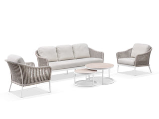 Bali Outdoor Lounge Setting in White / Latte / Beech / Milos Coffee Table Set_13