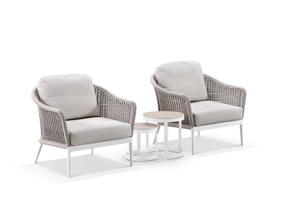 Bali 3pc Sofa Set | Outdoor Balcony Setting in White / Latte / Beech / Milos Side Table Set_11