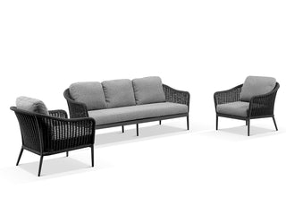 Bali Outdoor Lounge Setting in Charcoal / Carbon / Smoke / Treble Coffee Table_2