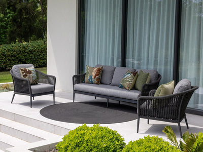 Bali Outdoor Lounge Setting in Charcoal / Carbon / Smoke / Without Coffee Table_1