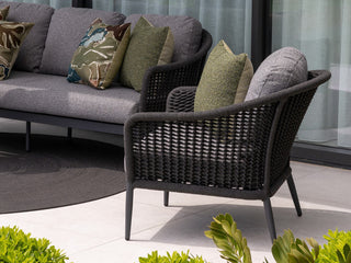 Bali Outdoor Lounge Setting in Charcoal / Carbon / Smoke / Milos Coffee Table Set_3
