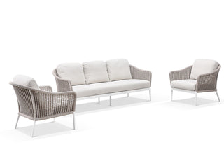 Bali Outdoor Lounge Setting in White / Latte / Beech / Without Coffee Table_1