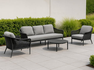 Bali Outdoor Lounge Setting in Charcoal / Carbon / Smoke / Treble Coffee Table_7