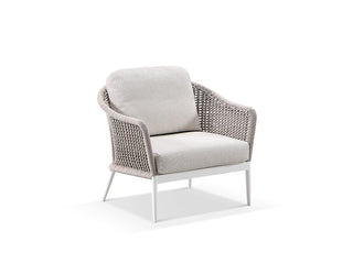 Bali Outdoor Armchair in White / Latte / Beech
