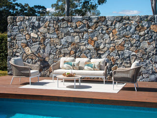 Bali Outdoor Lounge Setting in White / Latte / Beech / Treble Coffee Table_1