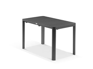 Balkoni Extension Outdoor Dining Table in Charcoal - close-up.