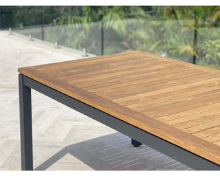 Barcelona Outdoor Dining Table in Charcoal / 240x100cm - close-up.