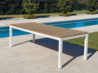 Barcelona Table & Serang Chairs | Outdoor Dining Setting in White / Gobi / 9pc 240cm_4