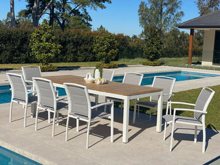 SYD FLOORSTOCK SALE- Barcelona Table with Verde Chairs 9pc Outdoor Dining Setting_1