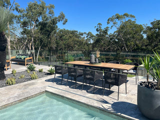 Barcelona Extension Table & Gizella Chairs | Outdoor Dining Setting in Charcoal / 9pc 280cm_9