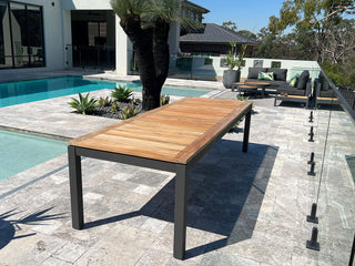 Barcelona Table & Nivala Chairs | Outdoor Dining Setting in Charcoal / Black / 9pc 290cm_2