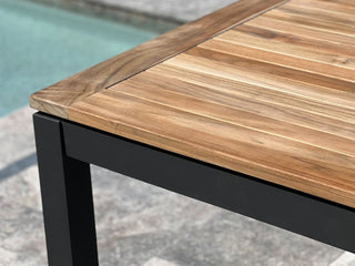 Barcelona Outdoor Dining Table in Charcoal / 290x100cm - close-up.