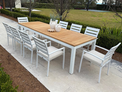 Barcelona Table with Twain Chairs 11pc Outdoor Dining Setting_1