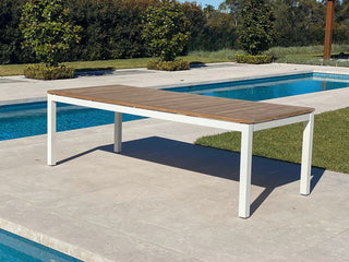 Barcelona Outdoor Dining Table in White / 290x100cm.