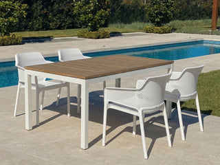 Barcelona Table & Bailey Chairs | Outdoor Dining Setting in White