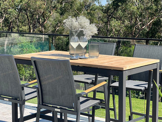 Barcelona Table & Sevilla Teak Arm Chairs | Outdoor Bar Setting_4