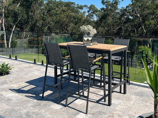 Barcelona Table & Sevilla Teak Arm Chairs | Outdoor Bar Setting_1