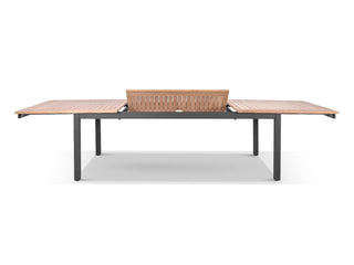 Barcelona Extension Table & Sevilla Teak Arm Chairs | Outdoor Dining Setting in Charcoal / 11pc 340cm_3