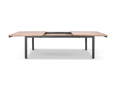 Barcelona Extension Table & Nivala Chairs | Outdoor Dining Setting in Charcoal / Black / 11pc 340cm_5