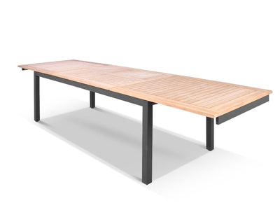 Barcelona Extension Outdoor Dining Table in Charcoal / 220 - 340cm