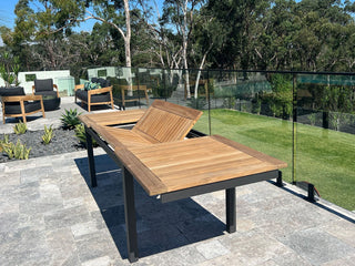 Barcelona Extension Table & Nivala Chairs | Outdoor Dining Setting in Charcoal / Black / 9pc 280cm_6