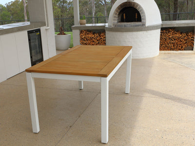 Barcelona Extension Outdoor Dining Table in White / 170 - 280cm 2