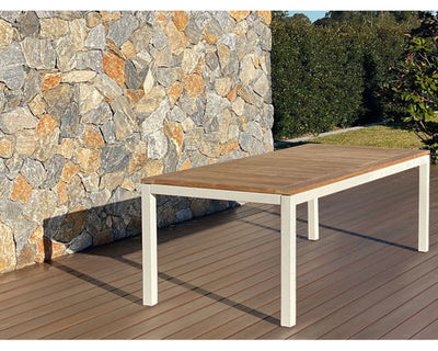 Barcelona Extension Outdoor Dining Table in White / 220 - 340cm 4