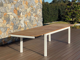 Barcelona Extension Table & Nivala Chairs | Outdoor Dining Setting in White / Frost Grey / 11pc 340cm_7
