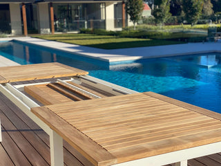 Barcelona Extension Outdoor Dining Table in White / 220 - 340cm 2