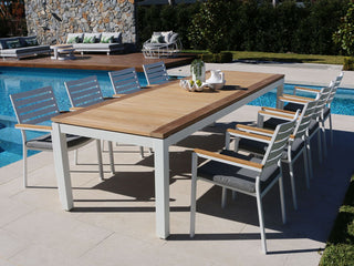 Barcelona Table with Twain Teak Arm Chairs 9pc Outdoor Dining Setting_1