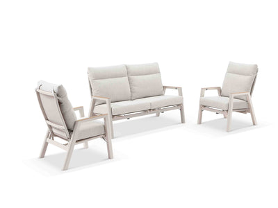 Bella Reclining Sofa Set | Outdoor Lounge Setting in Dune / Almond / Without Coffee Table