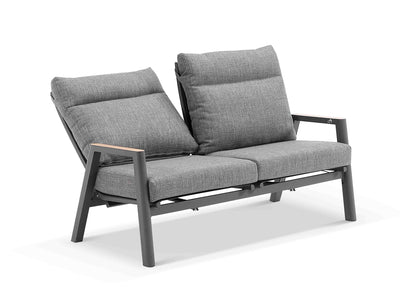 Bella Reclining Sofa Set | Outdoor Lounge Setting in Charcoal / Basalt / Chania Lift Coffee Table 4