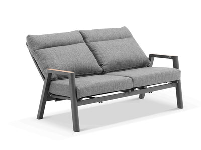 Bella Reclining Outdoor Lounge in Charcoal / Basalt 3