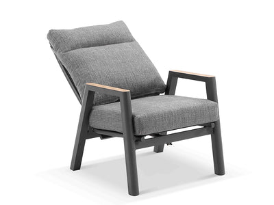 Bella Reclining Outdoor Armchair  in Charcoal / Basalt 1