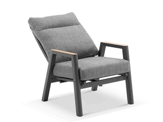 Bella Reclining Sofa Set | Outdoor Lounge Setting in Charcoal / Basalt / Without Coffee Table 2