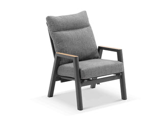 Bella Reclining Outdoor Armchair  in Charcoal / Basalt