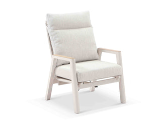 Bella Reclining Outdoor Armchair in Dune / Almond