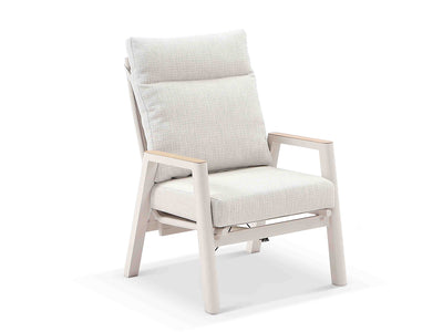 Bella Reclining Outdoor Armchair in Dune / Almond