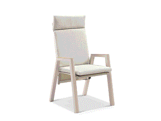 Bella Reclining Outdoor Dining Chair in Dune / Almond 3