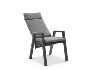 Bella Reclining Outdoor Dining Chair in Charcoal / Basalt 1