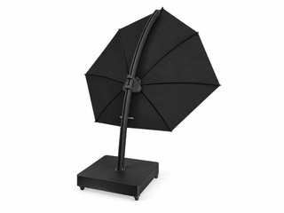 Icarus UX Leaf Shaped Outdoor Umbrella in Black / Movable Base