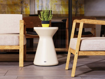 Solo R1 Outdoor Side Table in Bone - lifestyle.