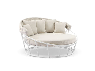 Bora Canopy Outdoor Daybed in White / Beech 3.