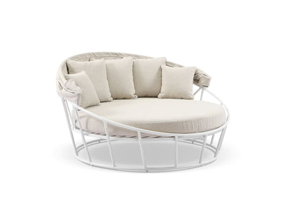 Bora Canopy Outdoor Daybed in White / Beech 3.