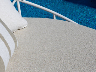 Bora Canopy Outdoor Daybed in White / Beech - close-up.